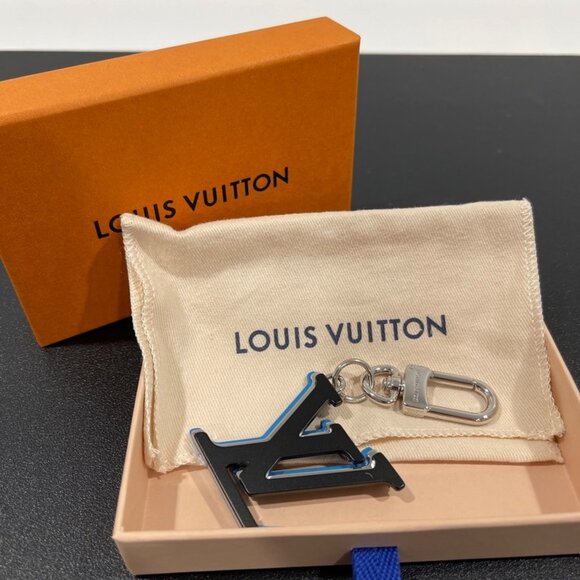 Louis Vuitton Bag Charm/Key Chain Bijoux Sac Optic Black Blue Silver (JB1255) - Picture 1 of 4
